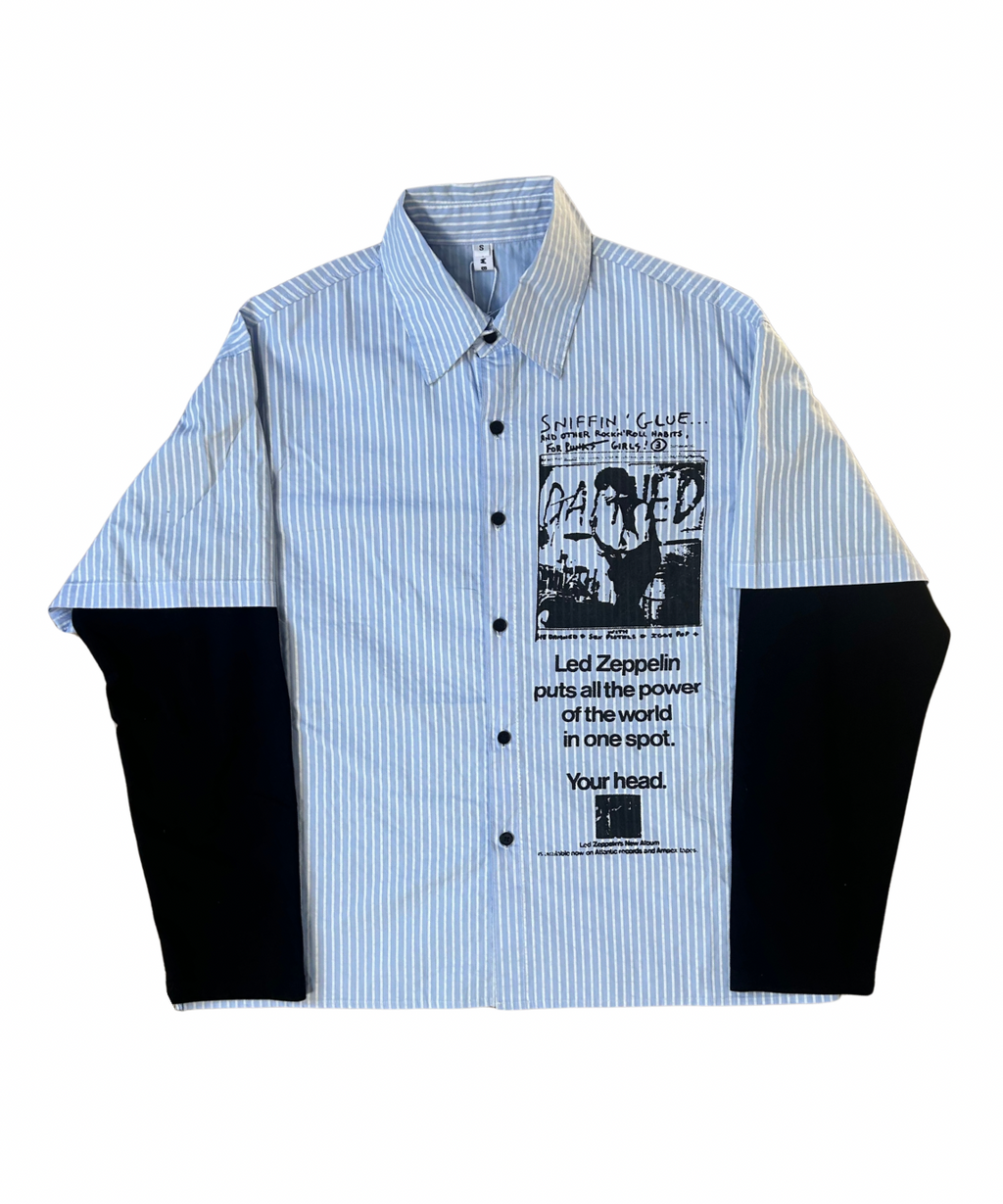 Camicia Layered Azzurra e Nera